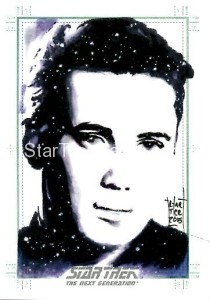 Star Trek The Next Generation Portfolio Prints Series One Trading Card Sketch Francois Chartier Alternate