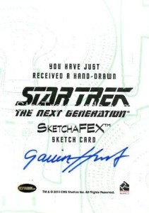 Star Trek The Next Generation Portfolio Prints Series One Trading Card Sketch Gavin Hunt Back