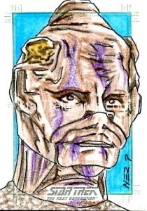 Star Trek The Next Generation Portfolio Prints Series One Trading Card Sketch Grener Pedrina Alternate