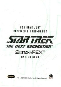 Star Trek The Next Generation Portfolio Prints Series One Trading Card Sketch Jason Saldajeno Back