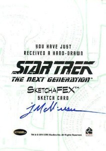 Star Trek The Next Generation Portfolio Prints Series One Trading Card Sketch Jeff Mallinson Back