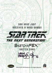 Star Trek The Next Generation Portfolio Prints Series One Trading Card Sketch Leon Braojos Back