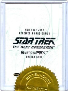 Star Trek The Next Generation Portfolio Prints Series One Trading Card Sketch Mick Matt Glebe Back