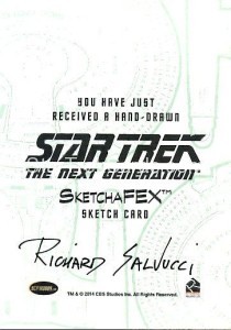 Star Trek The Next Generation Portfolio Prints Series One Trading Card Sketch Richard Salvucci Back