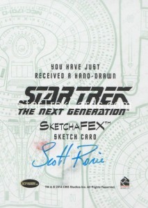 Star Trek The Next Generation Portfolio Prints Series One Trading Card Sketch Scott Rorie Back