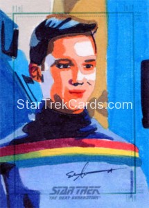 Star Trek The Next Generation Portfolio Prints Series One Trading Card Sketch Sean Anderson