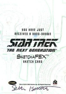 Star Trek The Next Generation Portfolio Prints Series One Trading Card Sketch Seth Ismart Back