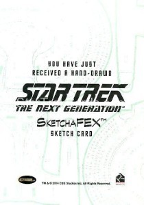 Star Trek The Next Generation Portfolio Prints Series One Trading Card Sketch Wu Wei Back