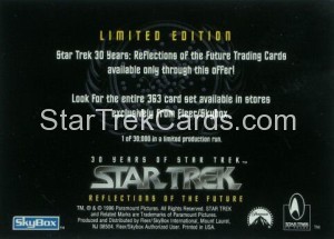 1996 MBNA 30 Years of Star Trek Trading Card Back