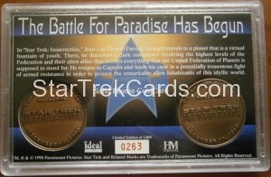 1998 Star Trek Insurrection Convention Trading Card Back