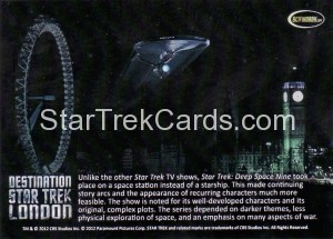 2012 Star Trek Destination London Trading Card Deep Space Nine Back