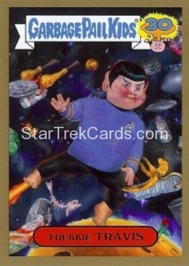 2015 Garbage Pail Kids Trading Card Trekkie Travis 5B Gold