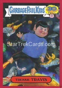 2015 Garbage Pail Kids Trading Card Trekkie Travis 5B Red