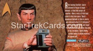 Classic Star Trek Movies Playmates Action Figure Trading Card Commander Spock Back