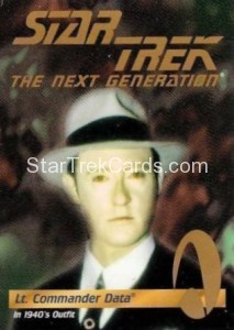 1995 Star Trek The Next Generation Playmates Action Figure Trading Card Lt Commander Data In 1940s Outfit
