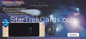 Star Trek The Motion Picture Film Cell Cards 1B Back