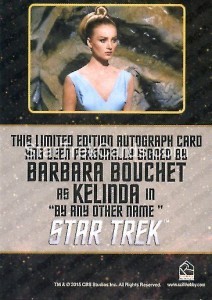 Star Trek The Original Series 50th Anniversary Trading Card Black Border Autograph Barbara Bouchet Back