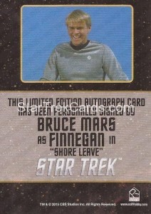 Star Trek The Original Series 50th Anniversary Trading Card Black Border Autograph Bruce Mars Back