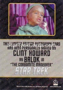 Star Trek The Original Series 50th Anniversary Trading Card Black Border Autograph Clint Howard Back