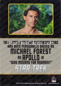 Star Trek The Original Series 50th Anniversary Trading Card Black Border Autograph Michael Forest Back