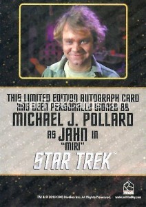 Star Trek The Original Series 50th Anniversary Trading Card Black Border Autograph Michael J Pollard Back