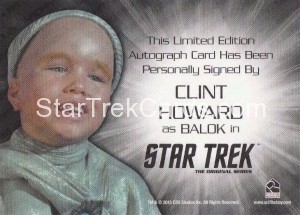 Star Trek The Original Series 50th Anniversary Trading Card Siver Autograph Clint Howard Back