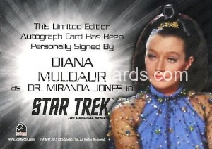 Star Trek The Original Series 50th Anniversary Trading Card Siver Autograph Diana Muldaur Back