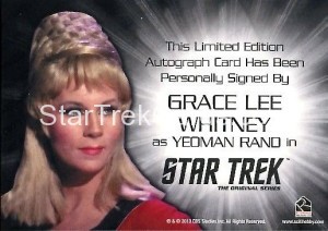 Star Trek The Original Series 50th Anniversary Trading Card Siver Autograph Grace Lee Whitney Back