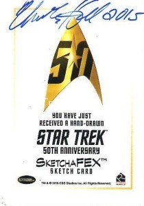 Star Trek The Original Series 50th Anniversary Trading Card Sketch Charles Hall Back