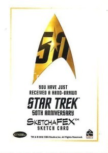 Star Trek The Original Series 50th Anniversary Trading Card Sketch Grener Pedrina Back