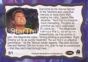 Star Trek The Original Series 50th Anniversary Trading Card The Cage 51 Back