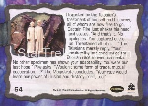 Star Trek The Original Series 50th Anniversary Trading Card The Cage 64 Back