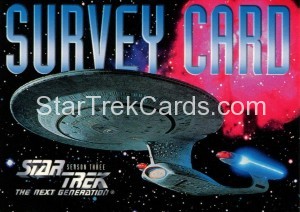 Star Trek The Next Generation Season Three Trading Card Survey Card