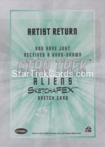 Star Trek Aliens Trading Card Sketch Javier Gonzalez Back