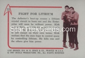 Star Trek Leaf Trading Card 33 Back