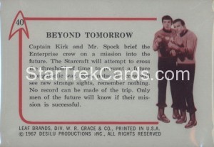 Star Trek Leaf Trading Card 40 Back