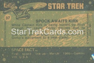 Star Trek ABC Trading Card 37 Back