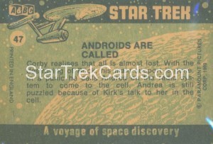 Star Trek ABC Trading Card 47 Back