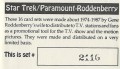 Star Trek Gene Roddenberry Promotional Set 2116 Card 1