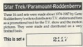 Star Trek Gene Roddenberry Promotional Set 2117 Card 1