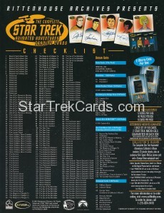 The Complete Star Trek Animated Adventures Sell Sheet Back