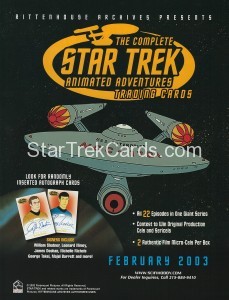 The Complete Star Trek Animated Adventures Sell Sheet Front