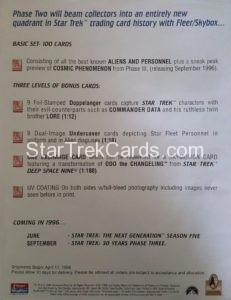 30 Years of Star Trek Reflections of the Future Phase Two Sell Sheet Back