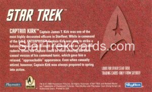Celebrating 30 Years of Star Trek Action Figure Cards Captain Kirk Back