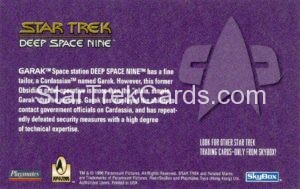 Celebrating 30 Years of Star Trek Action Figure Cards Garak Back