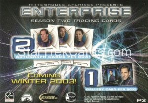 Enterprise Season Two Trading Card P3 Back