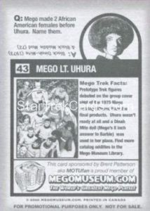 Mego Museum Trading Card 43 Back