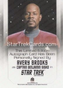 Star Trek 50th Anniversary Trading Card Autograph Avery Brooks Back