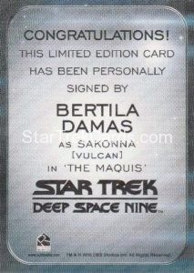 Star Trek 50th Anniversary Trading Card Autograph Bertila Damas Back