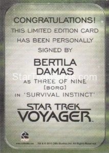 Star Trek 50th Anniversary Trading Card Autograph Bertila Damas Voyager Back